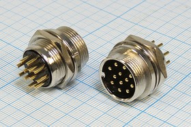 Штекер микрофонный MIC19\12P\пан\ М19\CJ213-12P; №10195 штек мик MIC19\12P\пан\ М19\\CJ213-12P