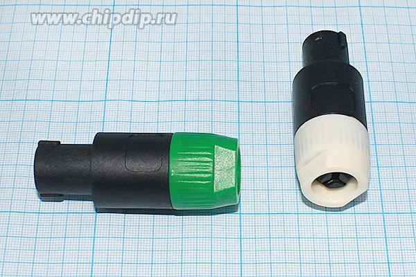 Штекер микрофонный SPEAKON на кабель, 4 контакта; Q-15162W штек мик SPEAKON\4C\каб\\\