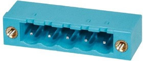 TBP01R1W-508-05BE, Pluggable Terminal Blocks Terminal block, pluggable, w screw lock, 5.08, receptical, 5 pole, blue