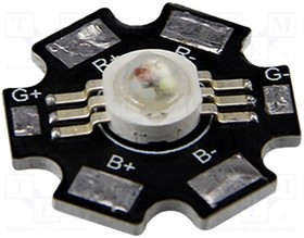 M018001MA3PZ, Power LED; STAR; RGB; 140°; ?d: 467nm,523nm,622nm; P: 3W; O22.5mm