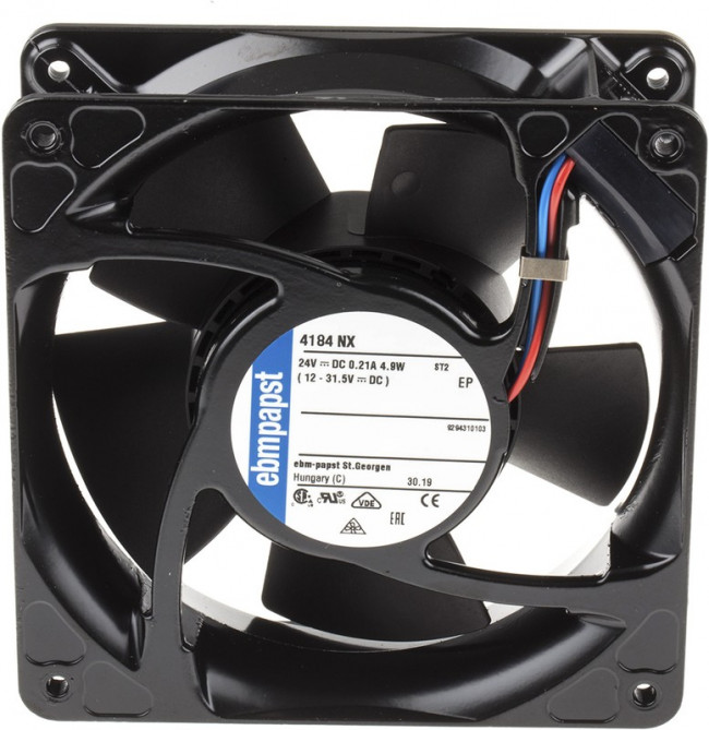 4184NX, DC Fans Tubeaxial Fan, 119x119x38mm, 24VDC, 105.9CFM, 4.5W, 49dBA, 3200RPM, Ball Bearing 4184NX, DC Fans Tubeaxial Fan, 119x119x38mm, 24VDC, 105.9CFM, 4.5W, 49dBA, 3200RPM, Ball Bearing