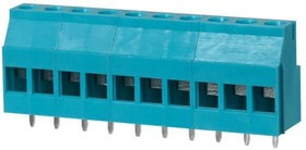 TB010-508-10BE, Fixed Terminal Blocks Terminal block, screw type, 5.08 , horizontal, 10 poles, CUI Blue, slotted screw, PCB mount