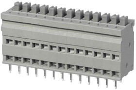 TBL009V-254-13GY-2GY, Fixed Terminal Blocks Terminal block, screwless, 2.54, Vertical, 13, Gray w Gray Button