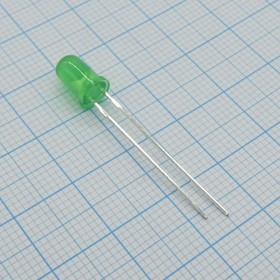 L-7113SGD-5V, Светодиод 5мм/зеленый/568нм/8- 20мкд/30°/встроенный резистор/5в