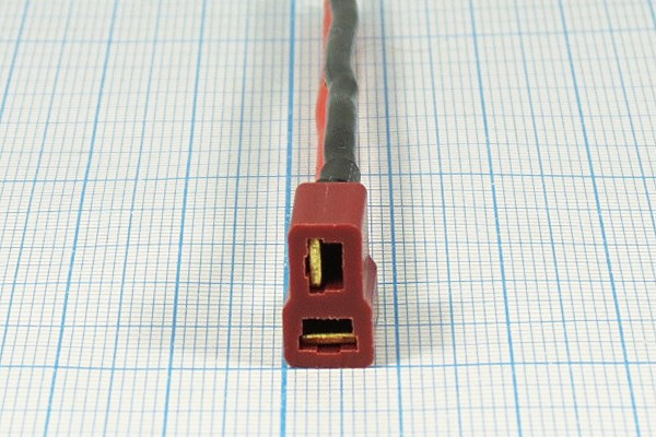 Разъем питания DC Deans-T розетка, 2L, L-10см, на кабель, [XT-F][провод]