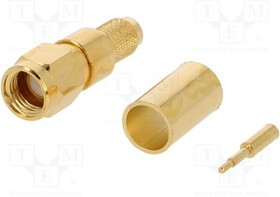 SMA502H155W13AU, Вилка SMA "папа" прямой 50Ом H155 обжим провод тефлон