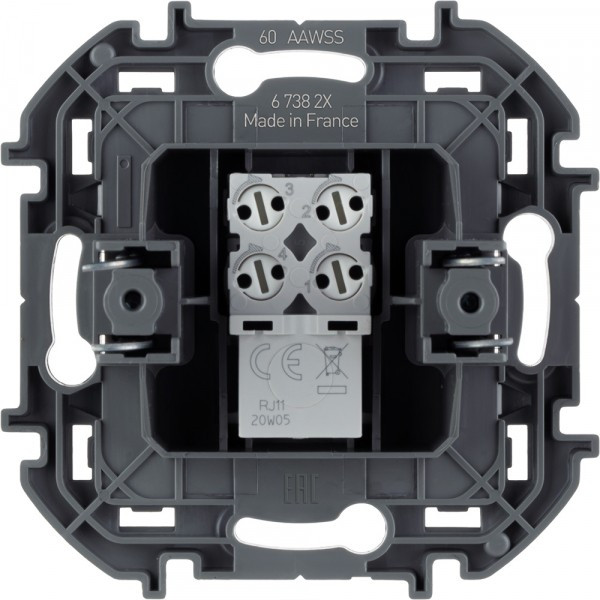 673821, Телефонная розетка RJ11 INSPIRIA слоновая кость 673821, Телефонная розетка RJ11 INSPIRIA слоновая кость