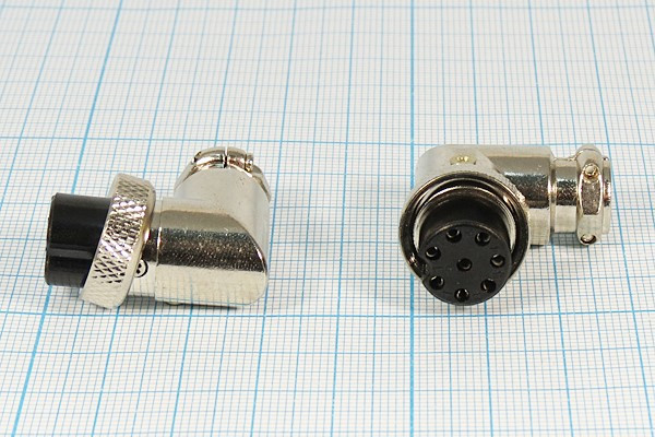 Гнездо микрофонное MIC16\8P\каб\ М16\угл\MC904-8P; №2492 гн мик MIC16\8P\каб\ М16\угл\MC904-8P