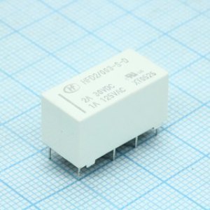 HFD2/003-S-D, Сигнальное реле две контактных группы на переключение 1А/125VAC AgNi+Au катушка 3В монтаж в отверстие HFD2/003-S-D, Сигнальное реле две контактных группы на переключение 1А/125VAC AgNi+Au катушка 3В монтаж в отверстие