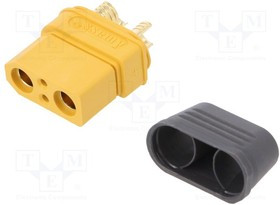 XT90I-F, Вилка питания DC XT90 "мама" PIN 4 провод под пайку