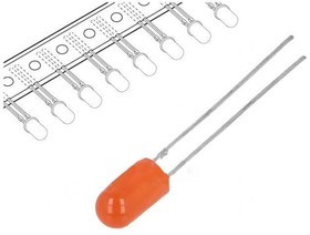 OSNR5134B-T, LED; 5mm; red; 100?150mcd; 30°; Front: convex; 2.1?2.6V; Ammo Pack