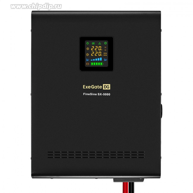 EX296666RUS, Комплект ИБП EX296004RUS + батарея 75Aч EX285653RUS 4шт (инвертор, синус, для котла, настенный) ExeGate FineSine SX-5000.LCD.AV