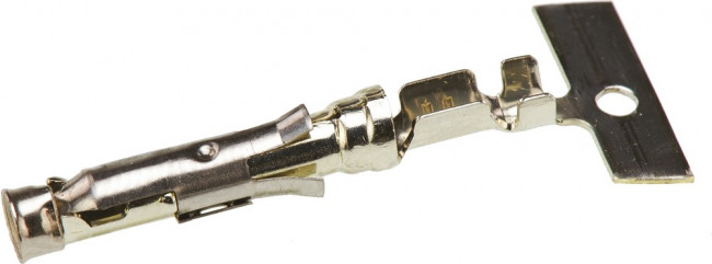 3-66104-0, Контакт разъема Mini-Universal MATE-N-LOK, Тип: Контакт розетки, Ток: 13 А, Напряжение: 600 В, Монтаж: Обжим, Провод AWG: 1