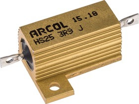 HS25 3R9 J, 3.9 25W Wire Wound Chassis Mount Resistor HS25 3R9 J ±5%
