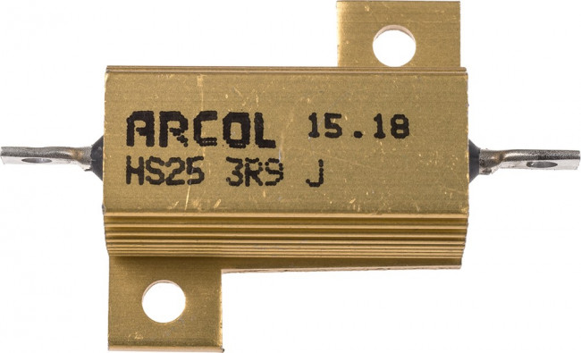 HS25 3R9 J, 3.9 25W Wire Wound Chassis Mount Resistor HS25 3R9 J ±5%