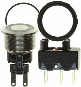 1241.6924.1121000, Pushbutton Switches Dbl Pole 5A 125VAC 19MM RI SF RT