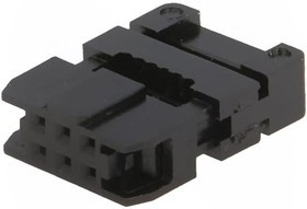 T826106A201CEU, Вилка, IDC, "мама", PIN: 6, с зажимом шлейфа, IDC, на шлейф, 1мм