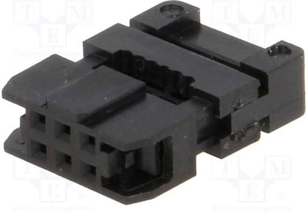 T826106A201CEU, Вилка, IDC, "мама", PIN: 6, с зажимом шлейфа, IDC, на шлейф, 1мм
