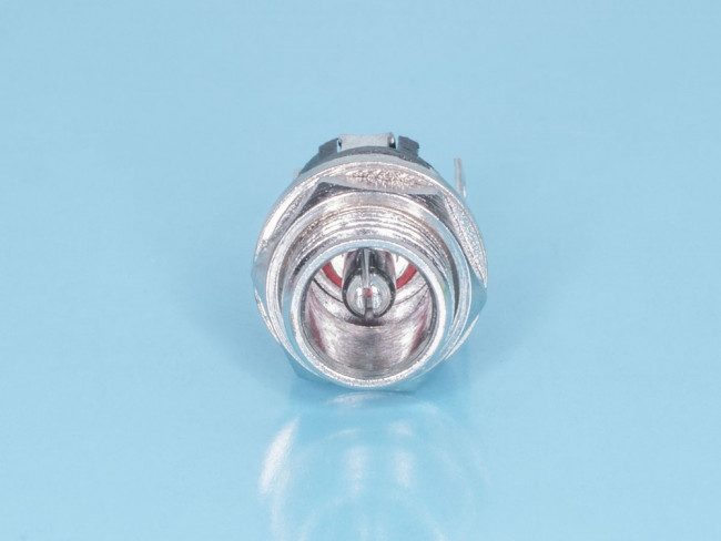 DJK-04B, Разъем питания штыревой 2,5мм, вилка на приборный блок, под гайку, МИНИ