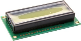 FC1602L00-FHYYBW-51*K, DISPLAY, ALPHANUMERIC, 16X2, YELLOW GRN
