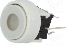 PB6136FAL-13, Переключатель: клавиатура, Пол: 2, DPDT, 0,1A/30ВDC, белый, LED