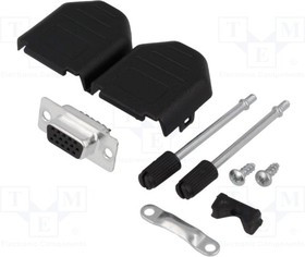 DPPK09-BK-HDS-K, Разъем D-Sub HD; PIN: 15; вилка; "мама"; пайка; на провод