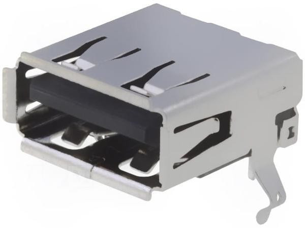 USB-A-S-RA, Гнездо; USB A; THT; горизонтальный; USB 2.0; позолота USB-A-S-RA, Гнездо; USB A; THT; горизонтальный; USB 2.0; позолота