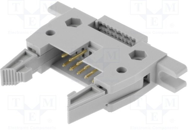 DS1012-10LMN2A8, Вилка, IDC, "папа", PIN: 10, с экстрактором, на шлейф, 1,27мм