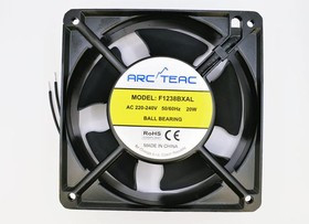 F1238BXAL, Вентилятор осевой, 120x120x38мм, 230В, AC, подшипник качения, 161,31куб.м/ч, 20Вт, 44дБА, провода 300мм