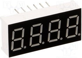 KW4-361AGB, Дисплей: LED, 7-сегментный, 9,2мм, 0,36", II.зн: 4, зеленый, анод