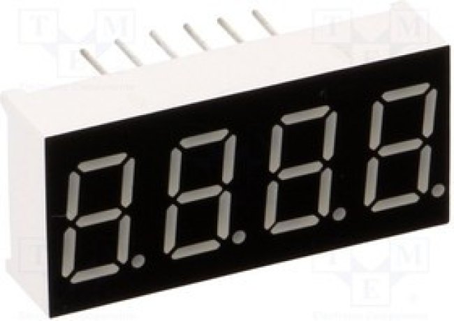 KW4-361AGB, Дисплей: LED, 7-сегментный, 9,2мм, 0,36", II.зн: 4, зеленый, анод