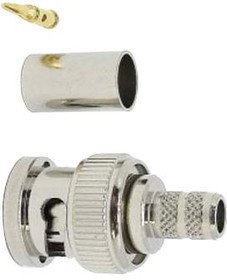 339-003-000, Разъем РЧ / Коаксиальный, BNC Коаксиальный, Обжимной, 75 Ом, RG59, Латунь, Никель