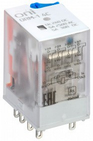 ORM-1-4C-DC24V-L-B, Реле интерфейсное ORM 4C 24В DC со светодиодом и тестовой кнопкой ONI