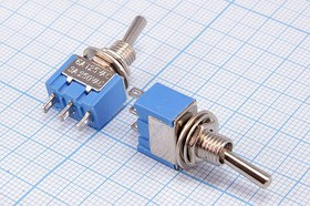 Переключатель рычажный, 220В, 3А, ON-ON, d 6,4, металл, 3C, MTS-102; Q-129 ПРыч\220В\ 3А\ON-ON\d 6,4\мет\ 3C\MTS-102\