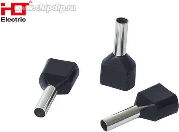 084-04-56, Наконечник штыревой втулочный изолированный (двойной) Ншви(2) 1508 черный (уп./100 шт) HLT 084-04-56, Наконечник штыревой втулочный изолированный (двойной) Ншви(2) 1508 черный (уп./100 шт) HLT