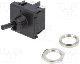 01822.1101-02, Переключатель: тумблер, Пол: 2, DPST, ON-OFF, 6A/250ВAC, -20-55°C