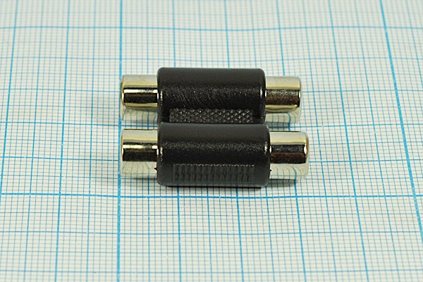 Переходник два гнезда RCA на два гнезда RCA; №356 гн RCA x 2-гн RCA x 2\переходник\чер\\пл\Ni\\
