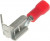 MF1.25 (KLS8-01110- FBFD1.25-250), Клемма ножевая 6.3мм, розетка+вилка, провод 0.75-1.25мм² (красная