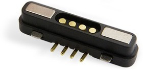 686-0042231-121, 686, Straight PCB Mount Female Magnetic Connector, Solder Pin Termination