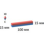 Неодимовый магнит прямоугольник 100х15х15 мм