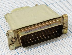 Прямоугольный соединитель штекер, 32 контакта, на кабель, с кожухом, РП15-32ШКВ; №863 штек ПрС\\32P\каб\с кожух\РП15-32ШКВ
