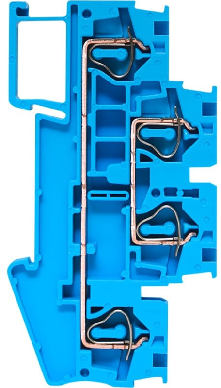 Двойная пружинная клеммная колодка JXB-ST-4 32А синяя plc-jxb-st-4-4-2-blue