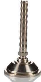 A070/001, M12 Steel Adjustable Foot, 450kg Static Load Capacity 10° Tilt Angle