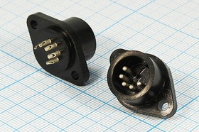 Штекер DIN, 5 контактов, на панель; №175 штек DIN\ 5P[45]\пан\флан 2отв\\