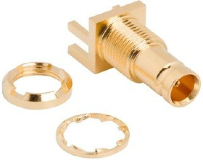 282133-75, RF Connectors / Coaxial Connectors 1.0/2.3 DIN Rec Edge Launch GLD