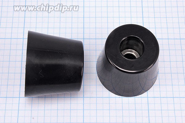 RL-SR-50x38x40, Ножка приборная коническая, армированная шайбой, ø50мм, высота 40мм; №15716 ножка прибор 50x40\h-18,0/отв 10,0\резин\конус\