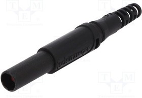 SFK30SNIOK-SW, Вилка, "банан" 4мм, 32А, 1кВDC, черный, изолированный, 2,5мм2