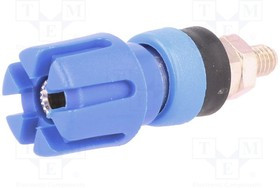CL159730, Гнездо, "банан" 4мм, 30А, 60ВDC, 48мм, синий, никелированные, 30мОм