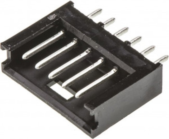 280372-1, Conn Wire to Board HDR 6 POS 2.54mm Solder ST Thru-Hole Box/Carton