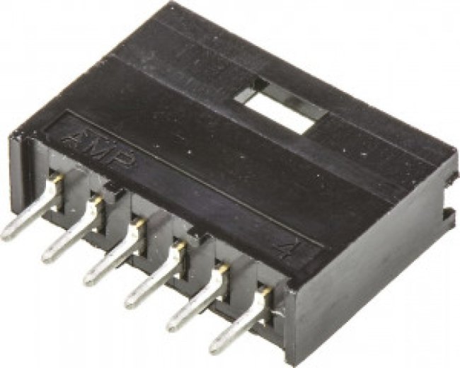 280372-1, Conn Wire to Board HDR 6 POS 2.54mm Solder ST Thru-Hole Box/Carton